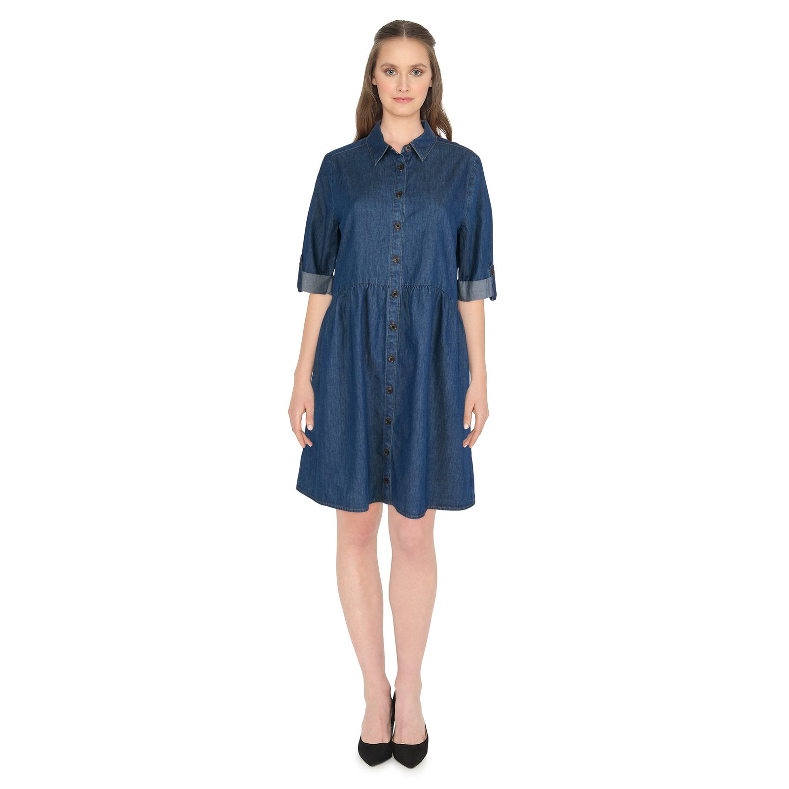 mySTYLE Women's Drop Waist Denim Dress