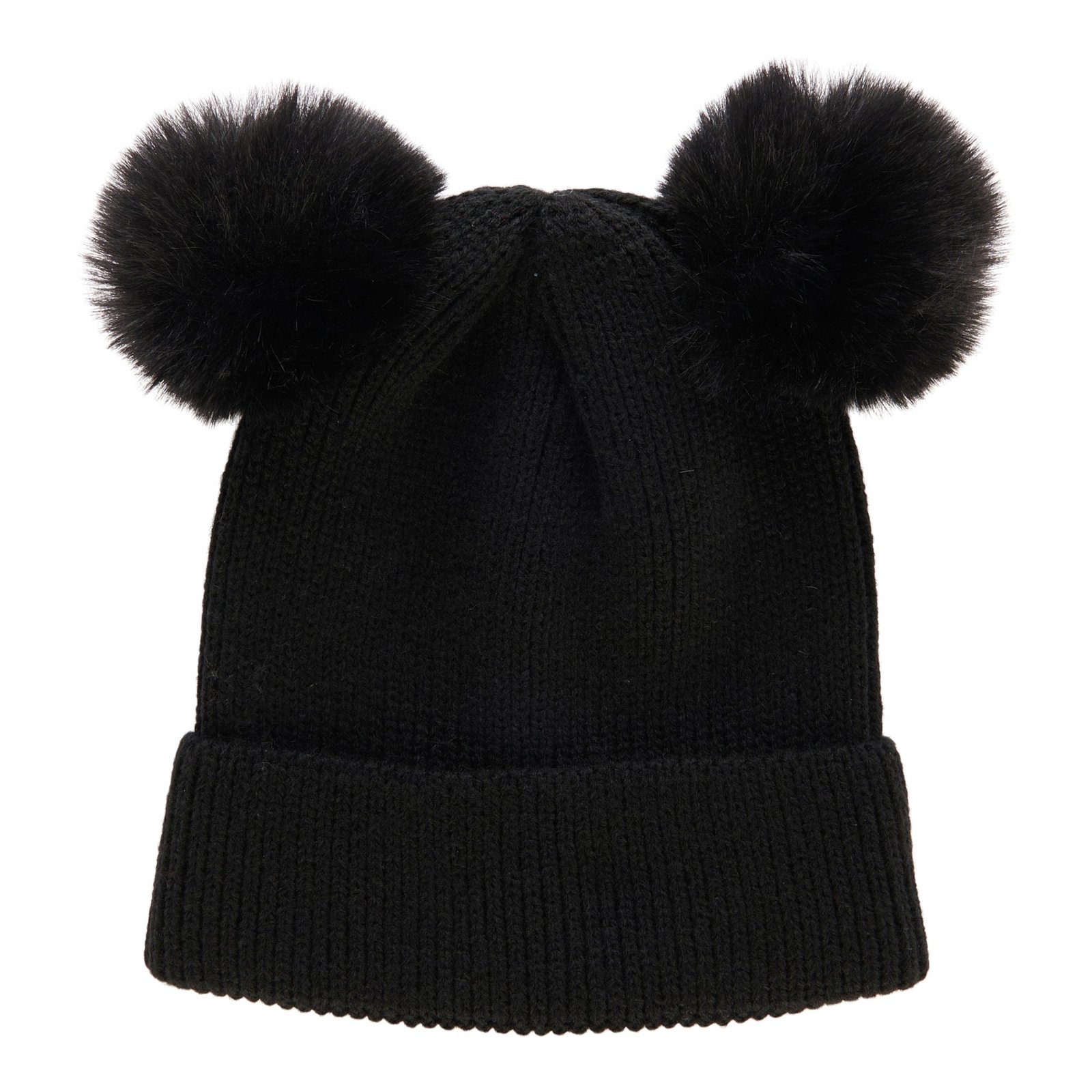 Women's Knit Beanie with Pom Poms