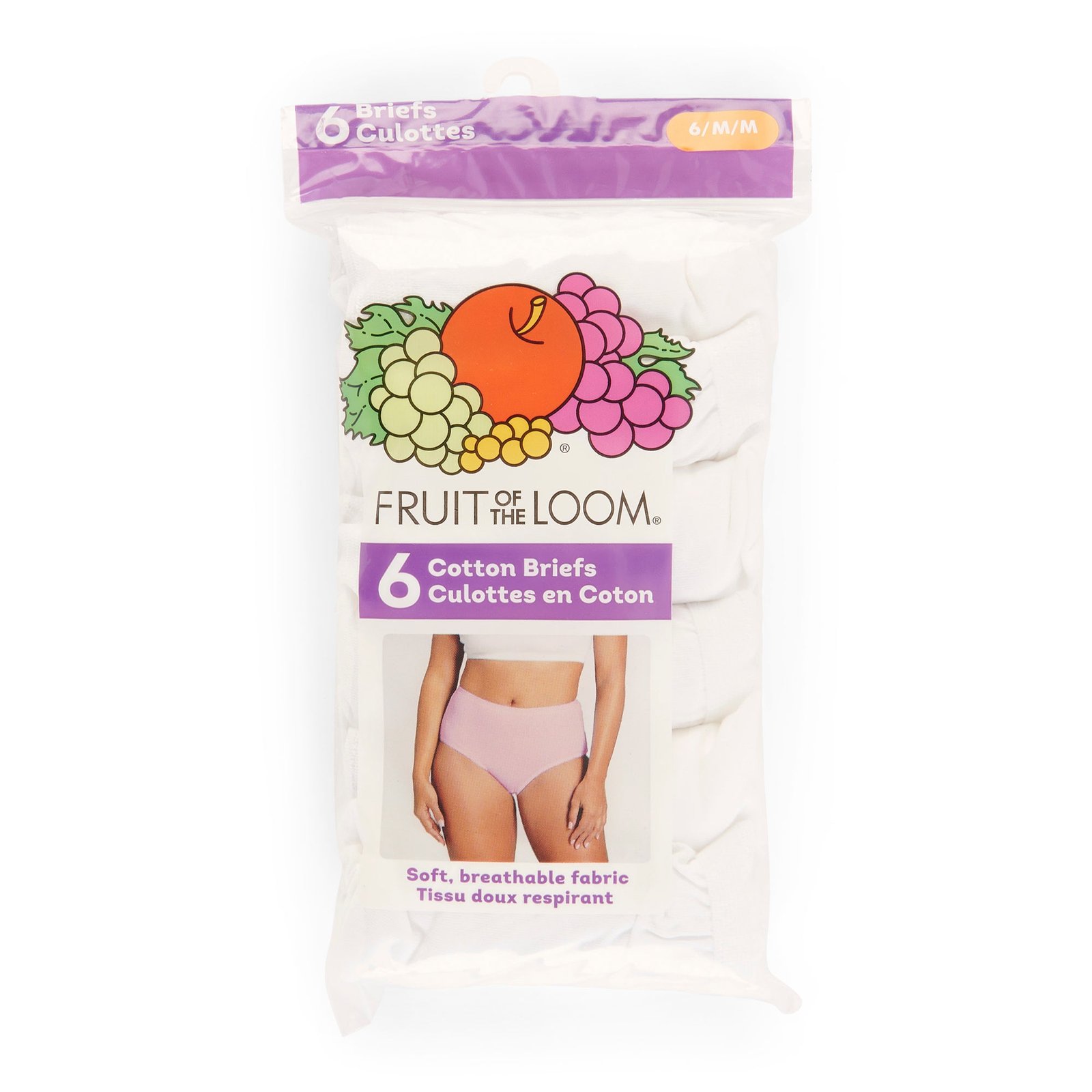 Fruit of the Loom Women's Cotton Briefs, 6-Pack