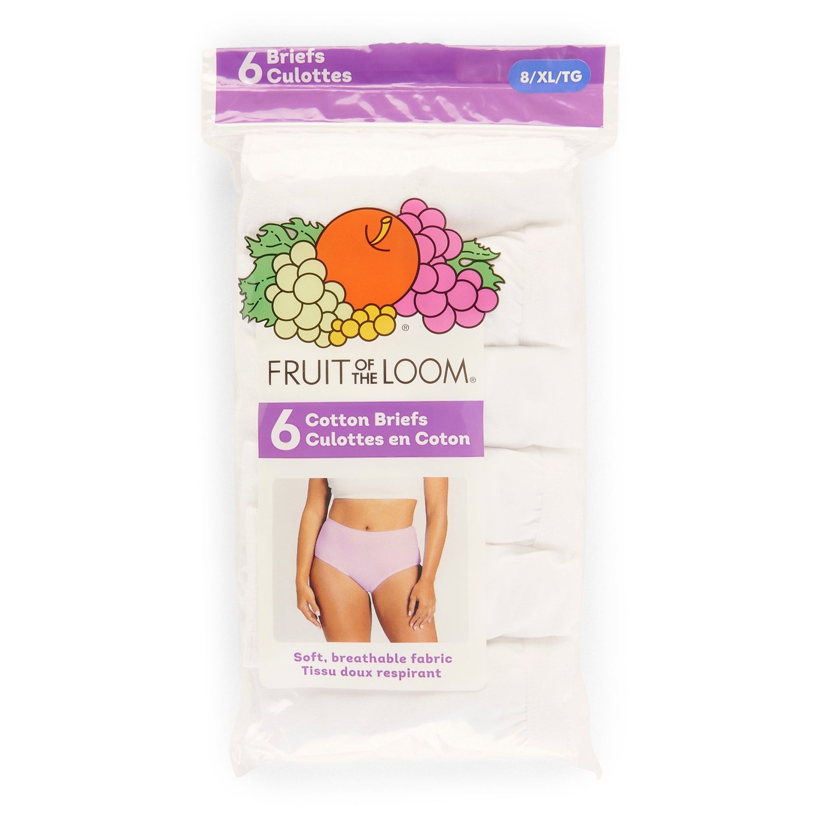 Fruit of the Loom Women's Cotton Briefs, 6-Pack
