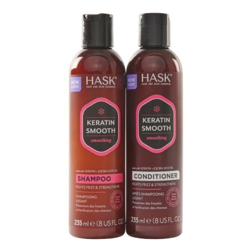 Hask Keratin Smooth Shampoo & Conditioner, 235 ml, 2-Pack
