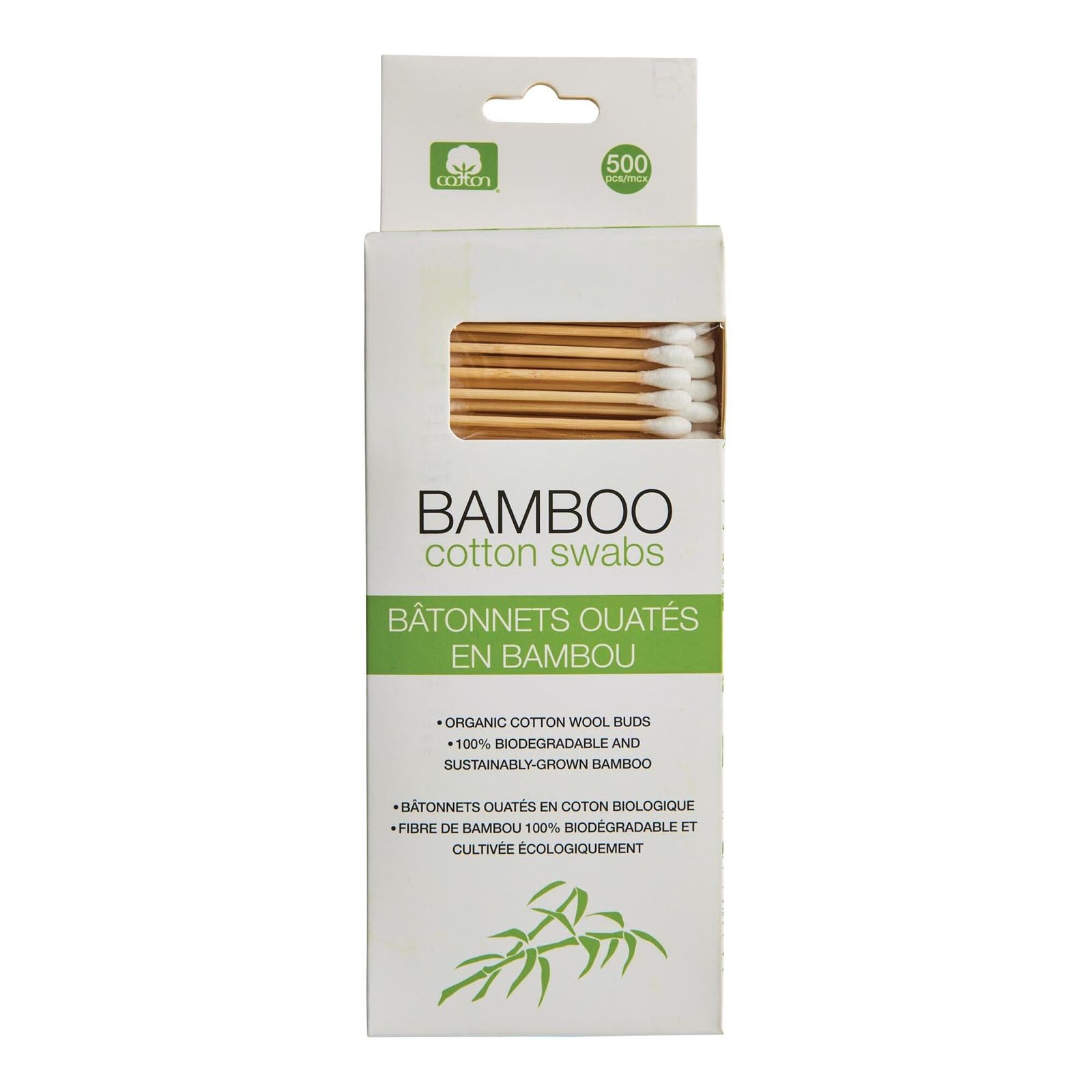 Ditto Bamboo Cotton Swabs, 500-Pack