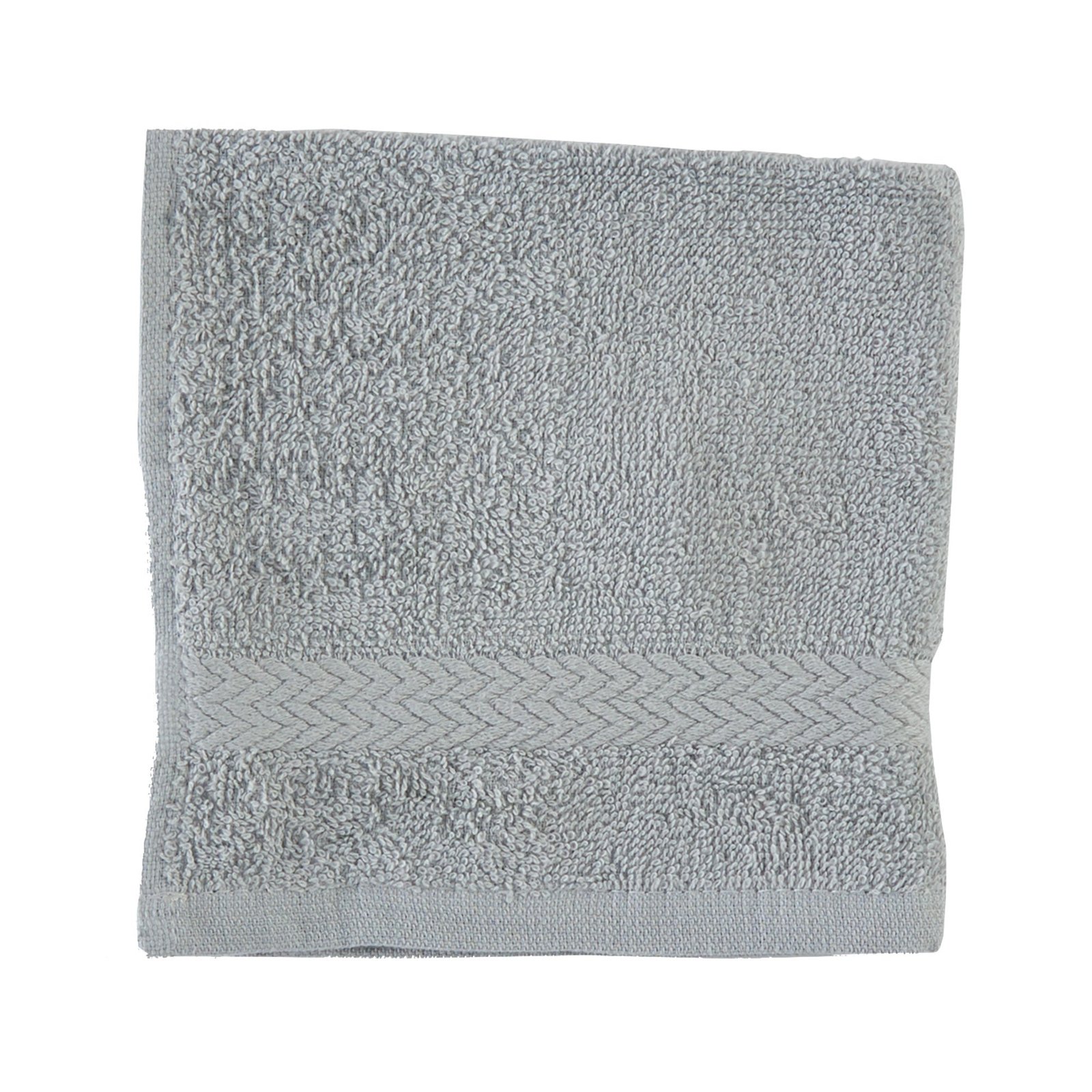 Regal Soft Cotton Face Cloth, Chevron Dobby Striped, Grey, 13-in