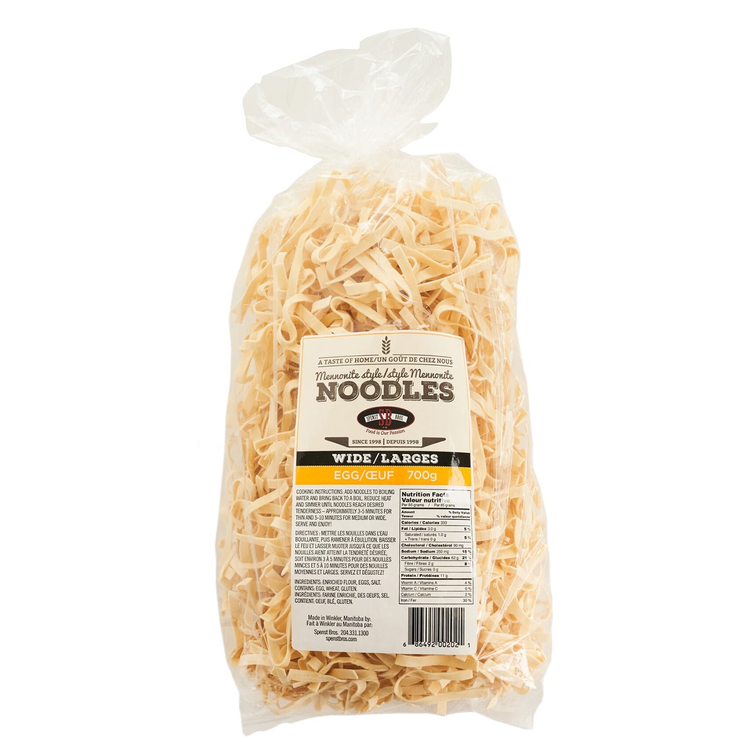 Mennonite Style Wide Egg Noodles, 700 g