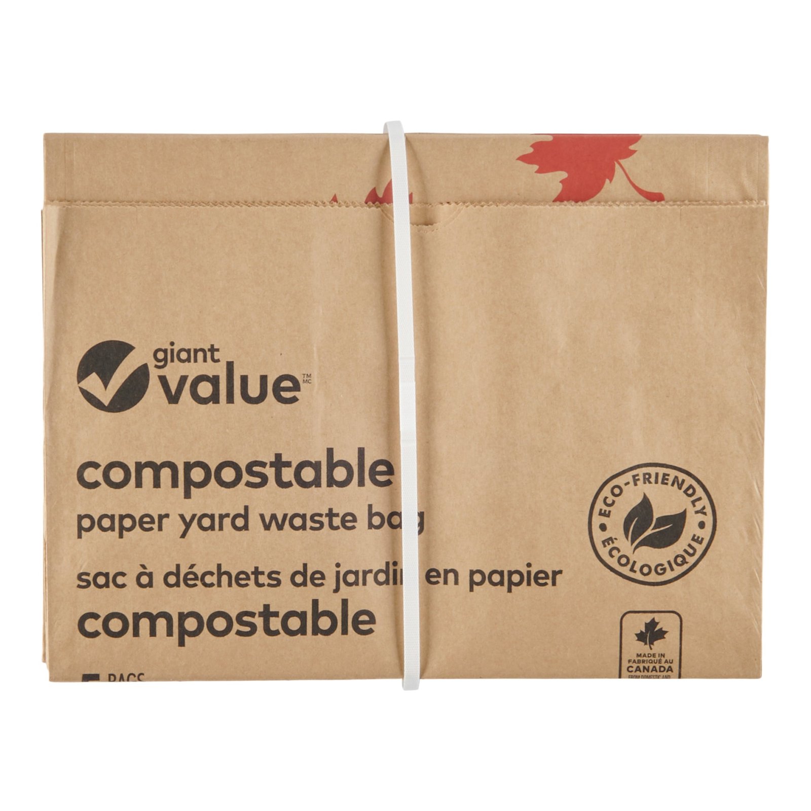 Giant Value Paper Yard Waste Bags, Multicolour, 5-Pack