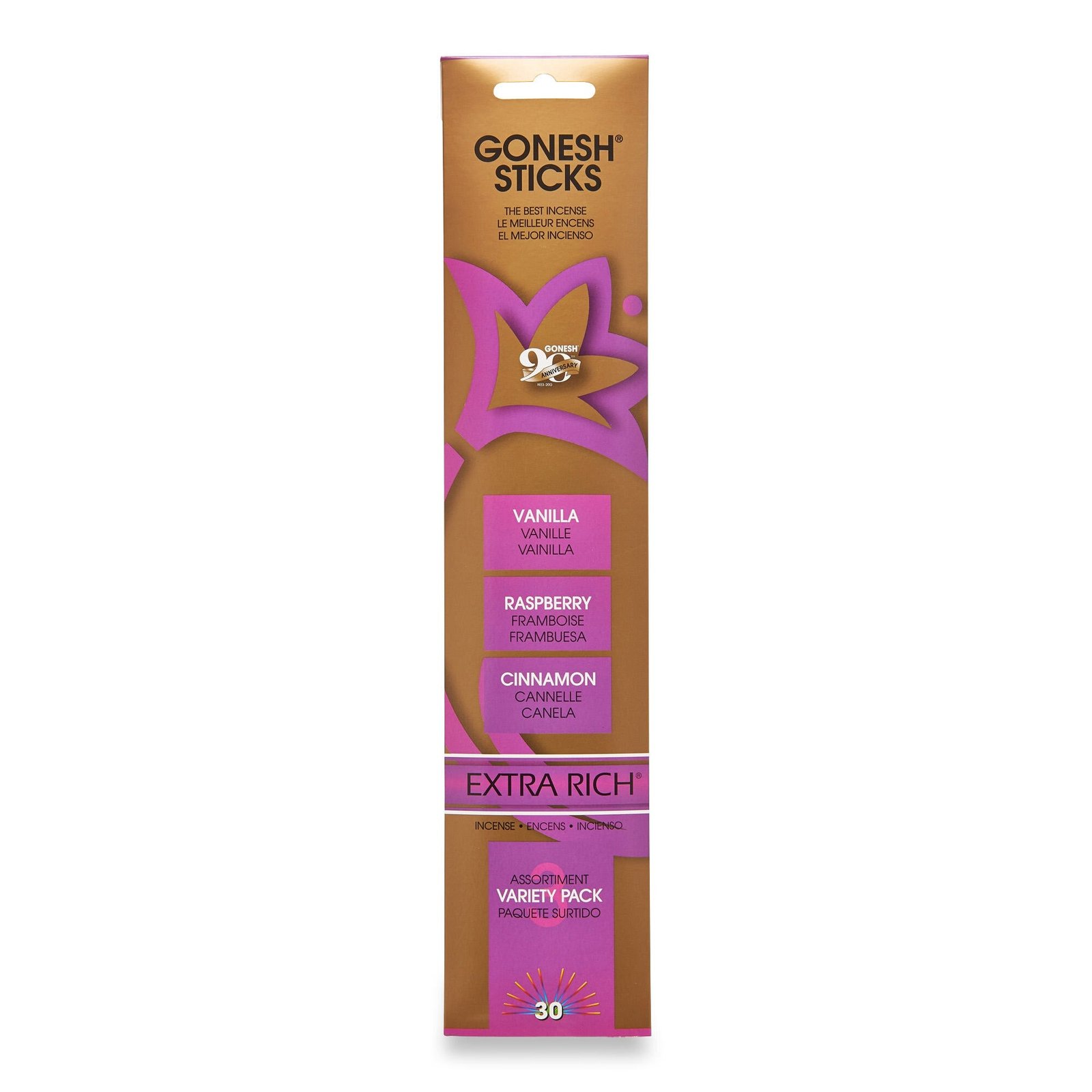 Gonesh Multi Scent Incense Sticks, 30-Pack