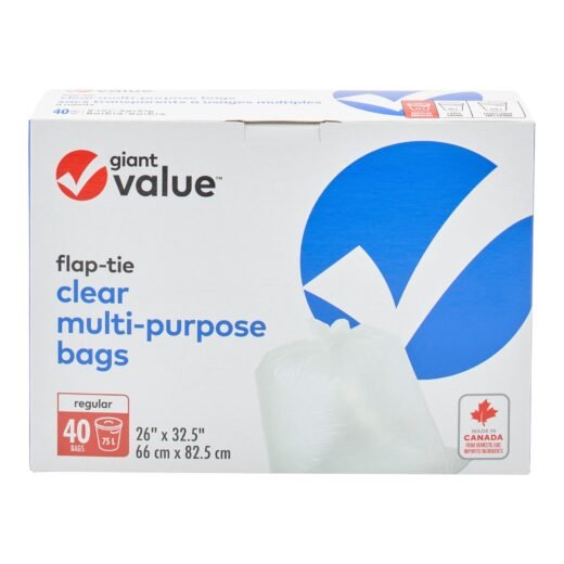 Giant Value Clear Bags, 75 L, 40-Pack