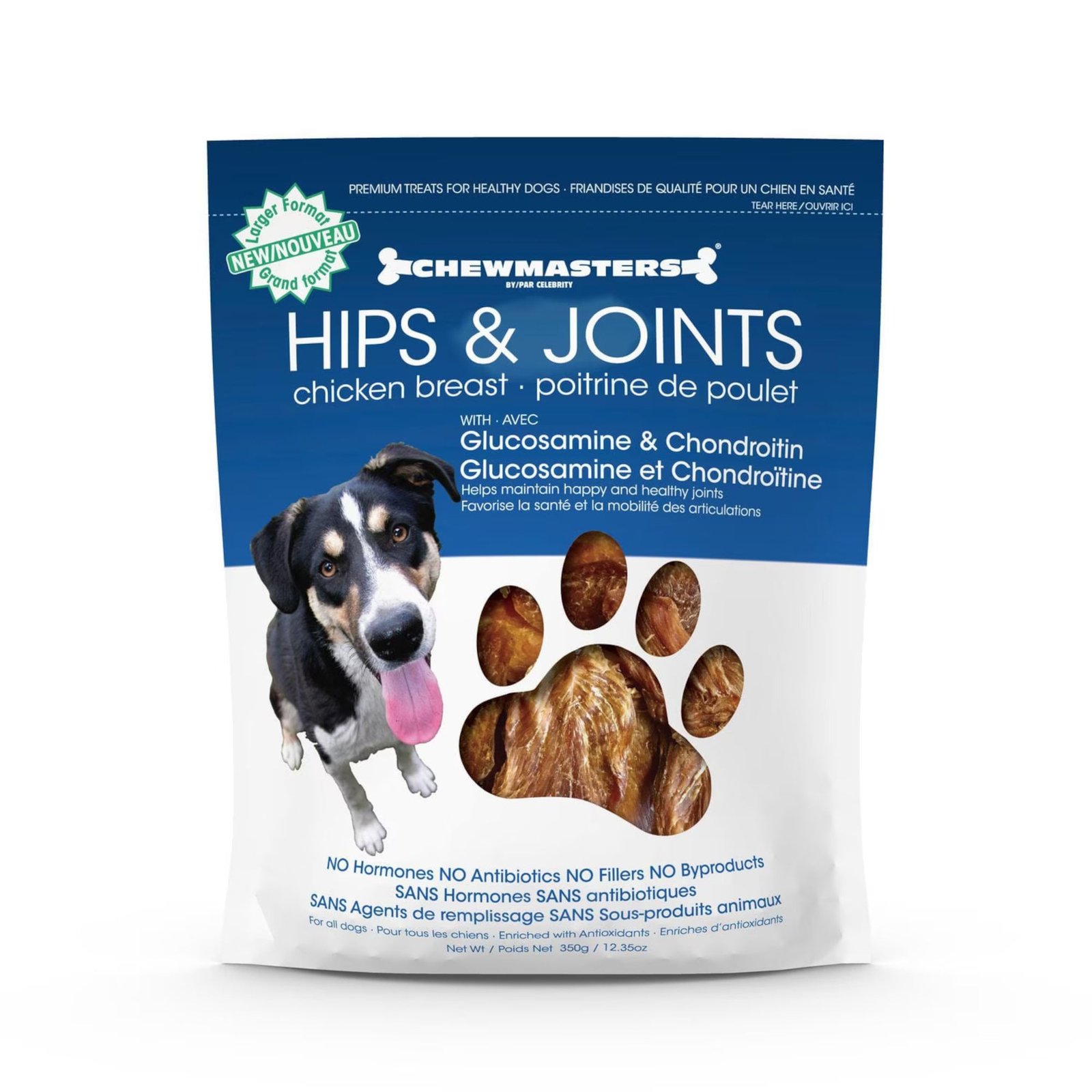 Chewmasters Hips and Joints Chicken Dog Treats, 350-g