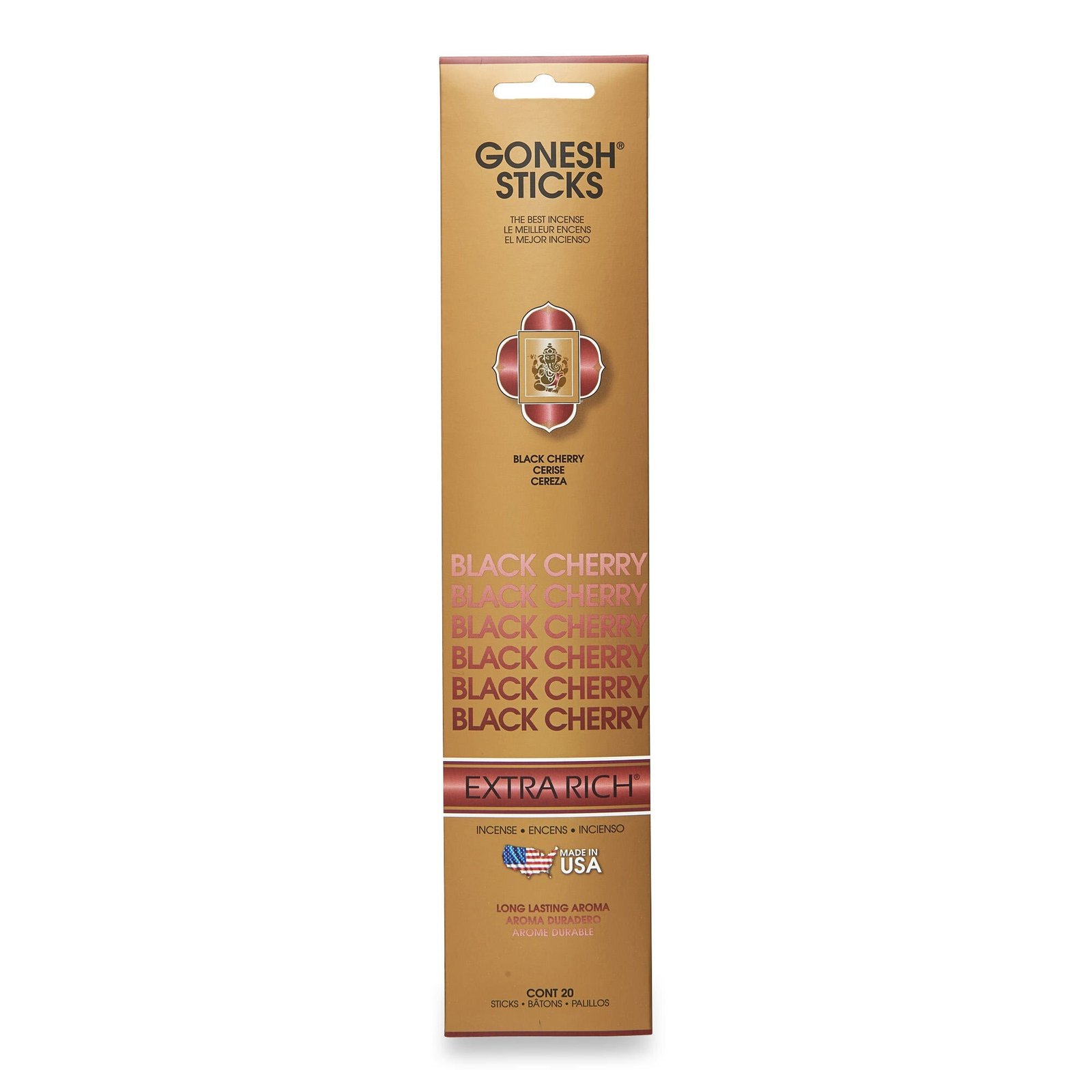 Gonesh Black Cherry Incense Sticks, 20-Pack
