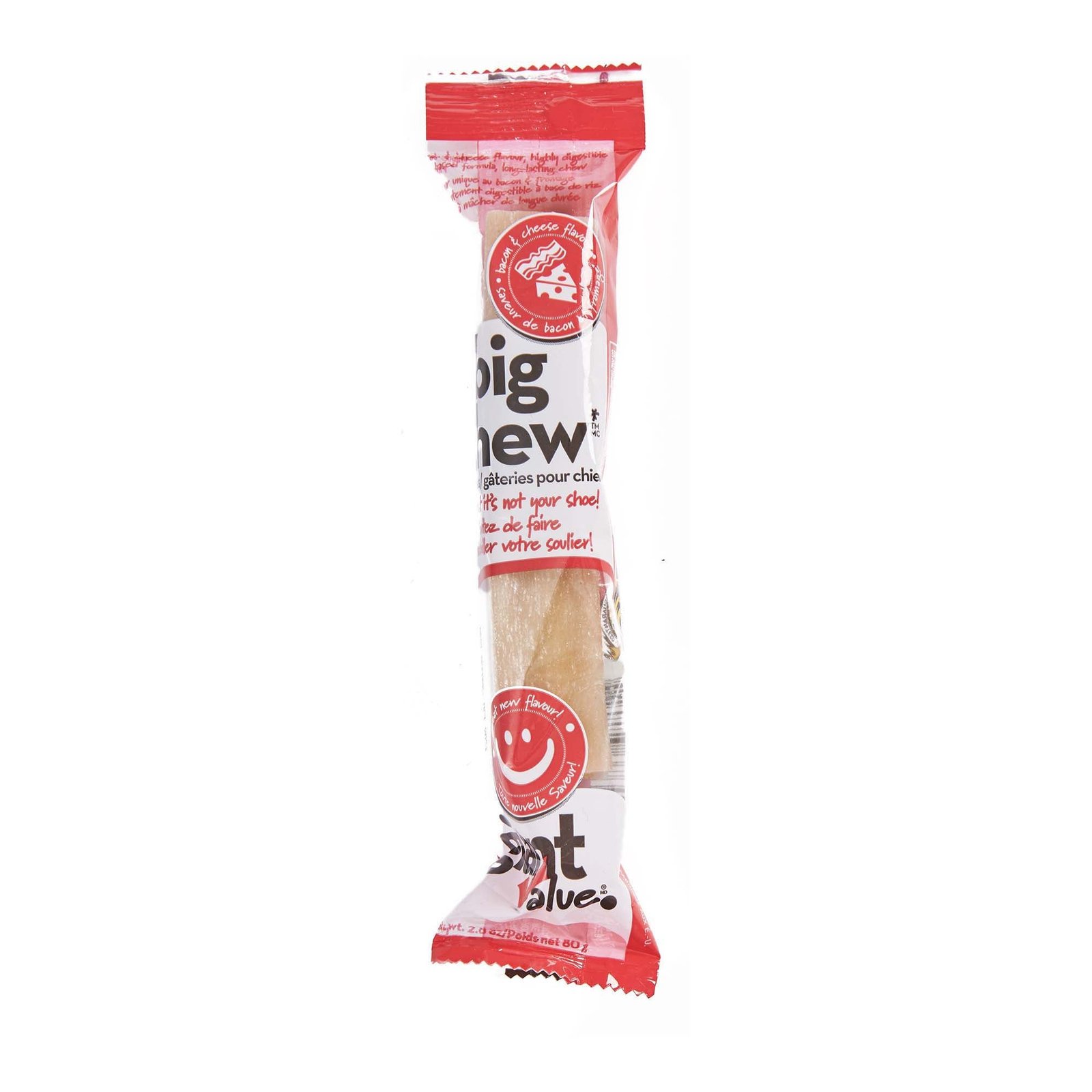 Giant Value Bacon and Cheese Flavoured Big Chew Dog Treats, 80-g