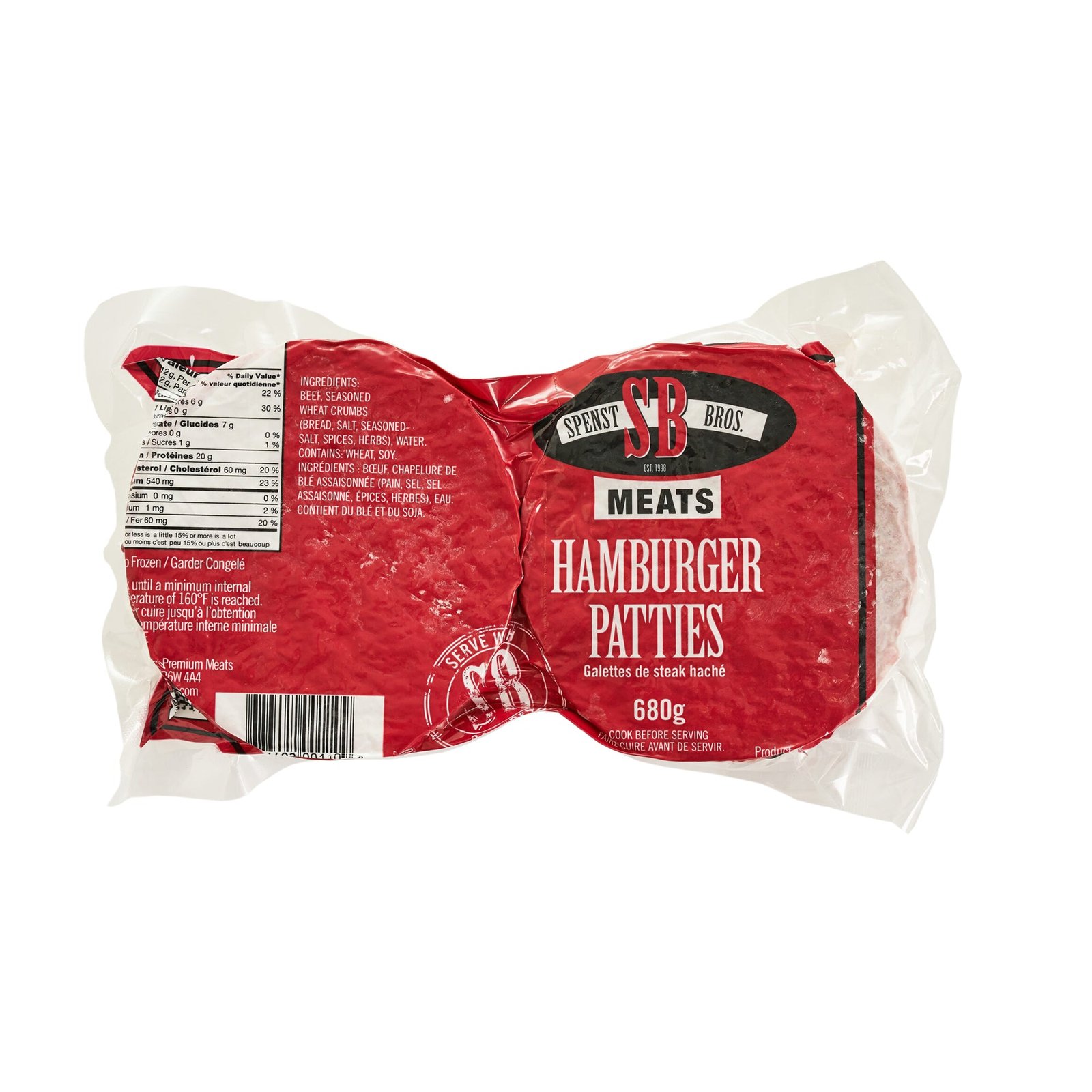 Spenst Bros Hamburger Patties, 680 g
